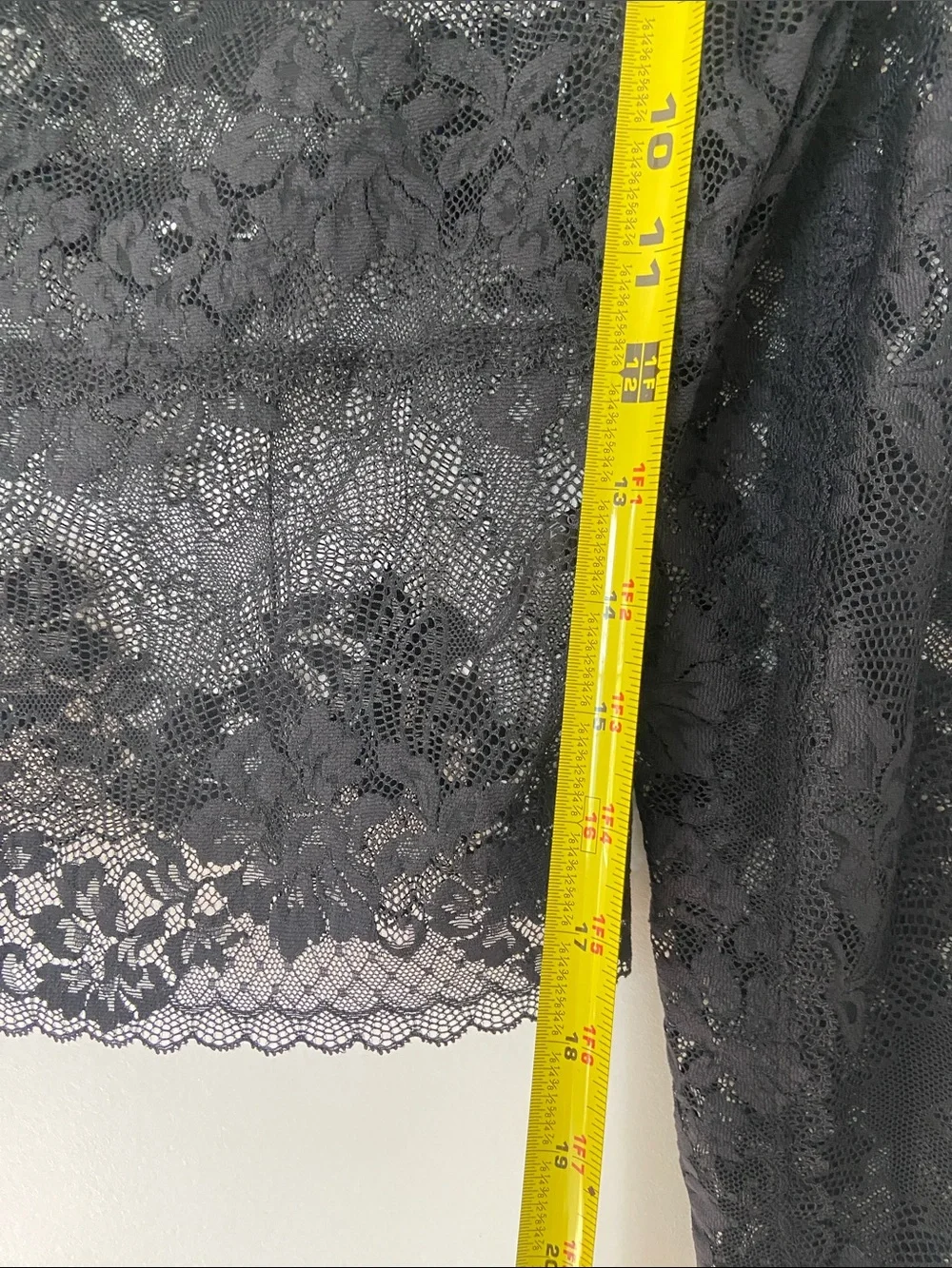 Free People Mademoiselle Black Lace Long-Sleeve Tie-Shoulder Top